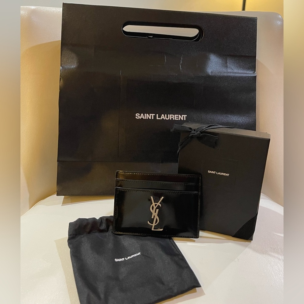 Saint Laurent Leather Black Card Holder - Picture 5 of 9